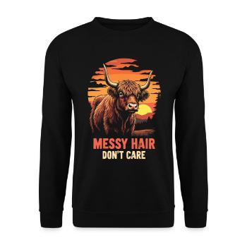 Scottish Highland Cattle Highland Cow Highland Cow - Unisex Sweatshirt - black - Front - Alina (178cm) & Michal (187cm)