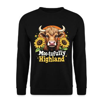 Scottish Highland Cattle Highland Cow Highland Cow - Unisex Sweatshirt - black - Front - Alina (178cm) & Michal (187cm)
