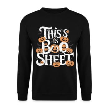 Halloween Costume Zombie Pumpkin Blood Spirit Party - Unisex Sweatshirt - black - Front - Alina (178cm) & Michal (187cm)
