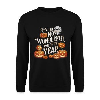 Halloween Costume Zombie Pumpkin Blood Spirit Party - Unisex Sweatshirt - black - Front - Alina (178cm) & Michal (187cm)