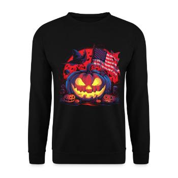 Halloween Costume Zombie Pumpkin Blood Spirit Party - Unisex Sweatshirt - black - Front - Alina (178cm) & Michal (187cm)