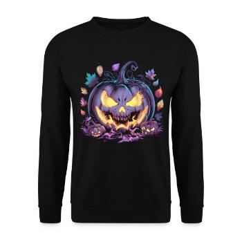 Halloween Costume Zombie Pumpkin Blood Spirit Party - Unisex Sweatshirt - black - Front - Alina (178cm) & Michal (187cm)