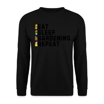 Eat Sleep Gardening Repeat - Landscaping - Unisex Sweatshirt - black - Front - Alina (178cm) & Michal (187cm)