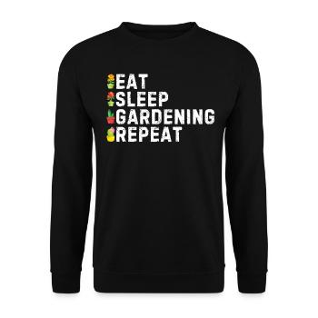 Eat Sleep Gardening Repeat - Landscaper Gardener - Unisex Sweatshirt - black - Front - Alina (178cm) & Michal (187cm)