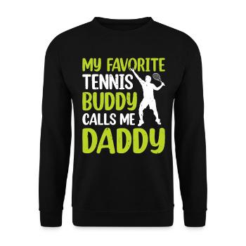 Mon copain de tennis préféré m’appelle papa papa de tennis - Sweat-shirt Unisexe - noir - Devant - Alina (178cm) & Michal (187cm)