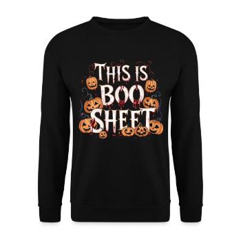 Halloween Costume Zombie Pumpkin Blood Spirit Party - Unisex Sweatshirt - black - Front - Alina (178cm) & Michal (187cm)