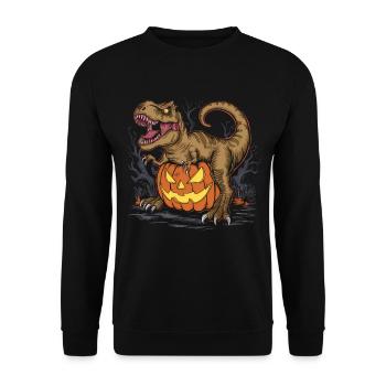 Halloween Costume Zombie Pumpkin Blood Spirit Party - Unisex Sweatshirt - black - Front - Alina (178cm) & Michal (187cm)