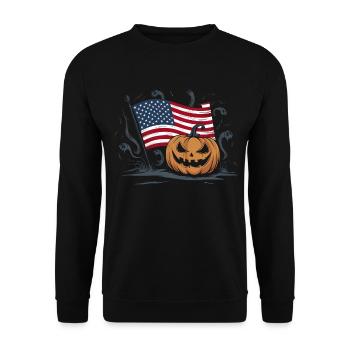 Halloween Costume Zombie Pumpkin Blood Spirit Party - Unisex Sweatshirt - black - Front - Alina (178cm) & Michal (187cm)
