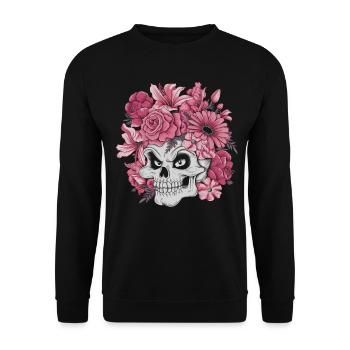 Halloween Costume Zombie Pumpkin Blood Spirit Party - Unisex Sweatshirt - black - Front - Alina (178cm) & Michal (187cm)