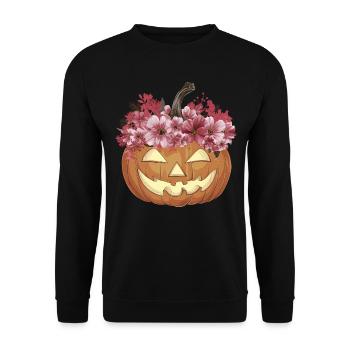 Halloween Costume Zombie Pumpkin Blood Spirit Party - Unisex Sweatshirt - black - Front - Alina (178cm) & Michal (187cm)