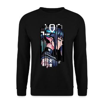 Woman Ninja Géométrique Ninja gaming - Sweat-shirt Unisexe - noir - Devant - Alina (178cm) & Michal (187cm)