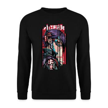 Mann Ninja Geometrische Kanji - Unisex Pullover - Schwarz - Vorne - Alina (178cm) & Michal (187cm)