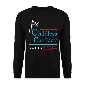 "Childless Cat Lady" Kamala Harris 2024 - Unisex Sweatshirt - black - Front - Alina (178cm) & Michal (187cm)