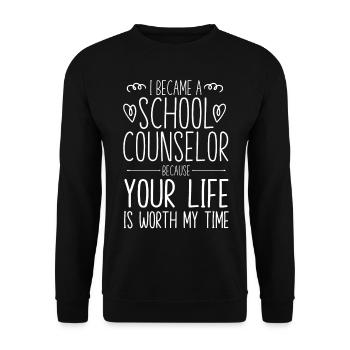 School Counselor I Became A School - Unisex Sweatshirt - black - Front - Alina (178cm) & Michal (187cm)