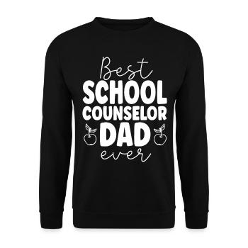 School Counselor Dad Best School - Unisex Pullover - Schwarz - Vorne - Alina (178cm) & Michal (187cm)