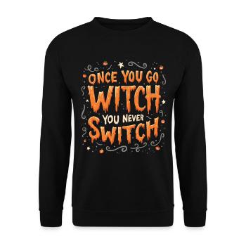 Costume de sorcière d’Halloween Balai de sorcière - Sweat-shirt Unisexe - noir - Devant - Alina (178cm) & Michal (187cm)