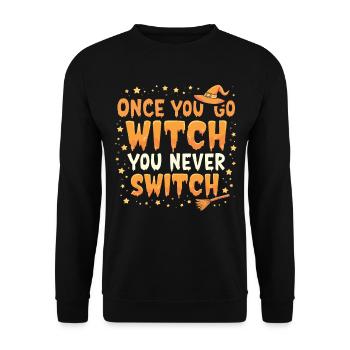 Costume de sorcière d’Halloween Balai de sorcière - Sweat-shirt Unisexe - noir - Devant - Alina (178cm) & Michal (187cm)