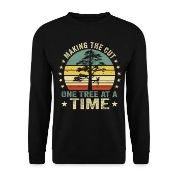 Arborist Baumpfleger Baumkletterer Baumklettern - Unisex Pullover - Schwarz - Vorne - Alina (178cm) & Michal (187cm)
