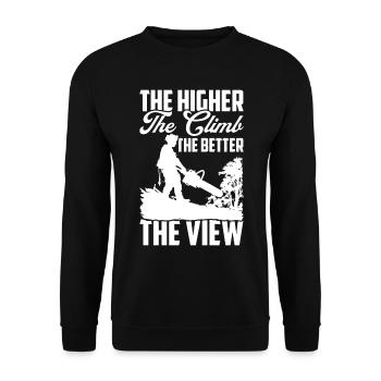 Arborist Baumpfleger Baumkletterer Baumklettern - Unisex Pullover - Schwarz - Vorne - Alina (178cm) & Michal (187cm)