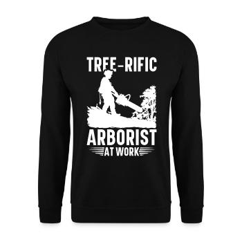 Arborist Arborist Tree Climber Tree Climbing - Unisex Sweatshirt - black - Front - Alina (178cm) & Michal (187cm)