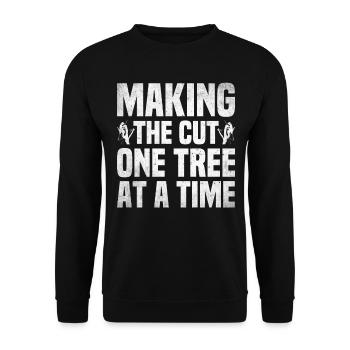 Arborist Baumpfleger Baumkletterer Baumklettern - Unisex Pullover - Schwarz - Vorne - Alina (178cm) & Michal (187cm)