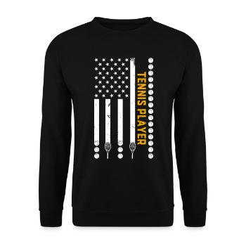 Joueur de tennis Joueur de tennis Drapeau américain - Sweat-shirt Unisexe - noir - Devant - Alina (178cm) & Michal (187cm)
