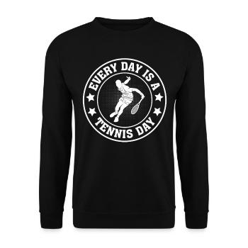 Chaque jour est une journée de tennis - Joueur de tennis Tennis L - Sweat-shirt Unisexe - noir - Devant - Alina (178cm) & Michal (187cm)
