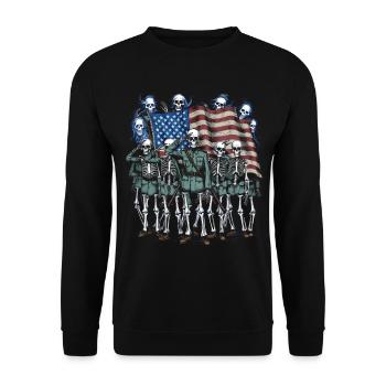 Halloween Squelette Effrayant Effrayant Horreur Fête - Sweat-shirt Unisexe - noir - Devant - Alina (178cm) & Michal (187cm)