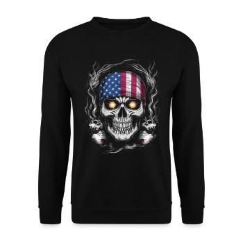 Halloween, Squelette, Effrayant, Effrayant, Horreur, Fête - Sweat-shirt Unisexe - noir - Devant - Alina (178cm) & Michal (187cm)