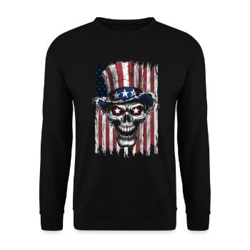 Halloween, Squelette, Effrayant, Effrayant, Horreur, Fête - Sweat-shirt Unisexe - noir - Devant - Alina (178cm) & Michal (187cm)