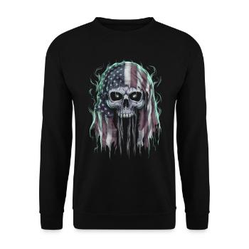 Halloween, Squelette, Effrayant, Effrayant, Horreur, Fête - Sweat-shirt Unisexe - noir - Devant - Alina (178cm) & Michal (187cm)