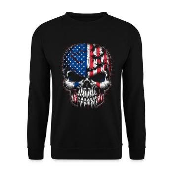 Halloween, Squelette, Effrayant, Effrayant, Horreur, Fête - Sweat-shirt Unisexe - noir - Devant - Alina (178cm) & Michal (187cm)