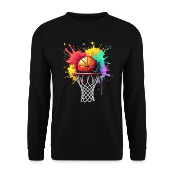 Basketball Basketball Player, Splash, Basketball Player - Unisex Sweatshirt - black - Front - Alina (178cm) & Michal (187cm)
