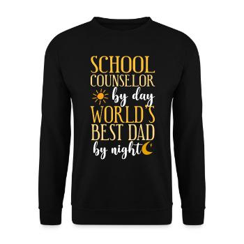 School Counselor Dad School - Unisex Sweatshirt - black - Front - Alina (178cm) & Michal (187cm)