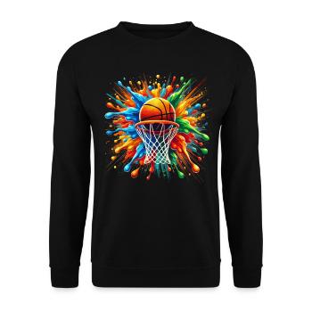 Basketball Basketball Player, Splash, Basketball Player - Unisex Sweatshirt - black - Front - Alina (178cm) & Michal (187cm)