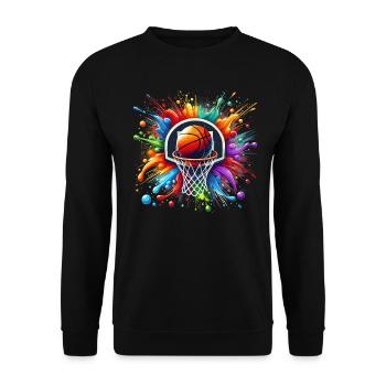 Basketball Basketball Player, Splash, Basketball Player - Unisex Sweatshirt - black - Front - Alina (178cm) & Michal (187cm)