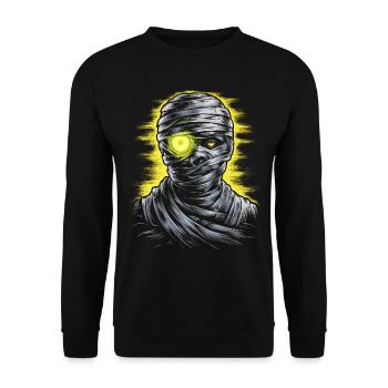 Halloween Kostüm Kürbis Scary Spooky Horror Party - Unisex Pullover - Schwarz - Vorne - Alina (178cm) & Michal (187cm)