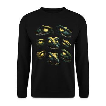 Halloween Kostüm Kürbis Scary Spooky Horror Party - Unisex Pullover - Schwarz - Vorne - Alina (178cm) & Michal (187cm)