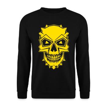 Halloween Kostüm Kürbis Scary Spooky Horror Party - Unisex Pullover - Schwarz - Vorne - Alina (178cm) & Michal (187cm)