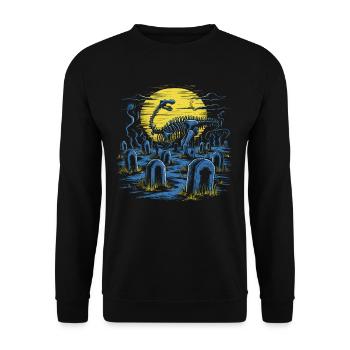 Halloween Kostüm Kürbis Scary Spooky Horror Party - Unisex Pullover - Schwarz - Vorne - Alina (178cm) & Michal (187cm)
