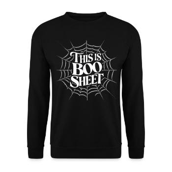 Halloween Kostüm Kürbis Scary Spooky Horror Party - Unisex Pullover - Schwarz - Vorne - Alina (178cm) & Michal (187cm)