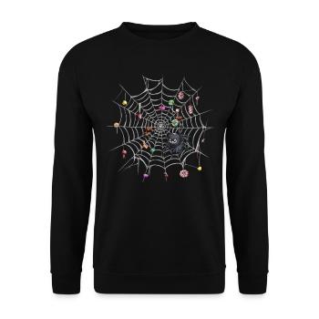 Halloween Kostüm Kürbis Scary Spooky Horror Party - Unisex Pullover - Schwarz - Vorne - Alina (178cm) & Michal (187cm)
