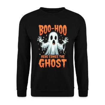 Halloween Ghost Ghost - Unisex Sweatshirt - black - Front - Alina (178cm) & Michal (187cm)