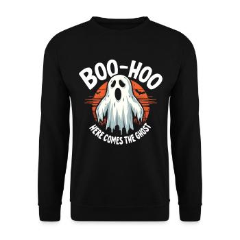 Halloween Geist Gespenst - Unisex Pullover - Schwarz - Vorne - Alina (178cm) & Michal (187cm)