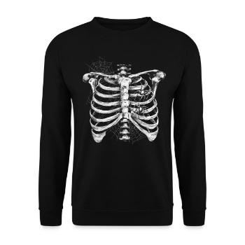 Halloween Kostüm Kürbis Scary Spooky Horror Party - Unisex Pullover - Schwarz - Vorne - Alina (178cm) & Michal (187cm)
