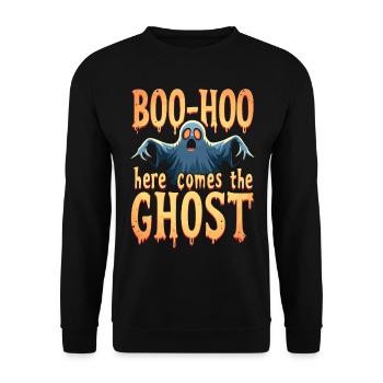 Halloween Geist Gespenst - Unisex Pullover - Schwarz - Vorne - Alina (178cm) & Michal (187cm)