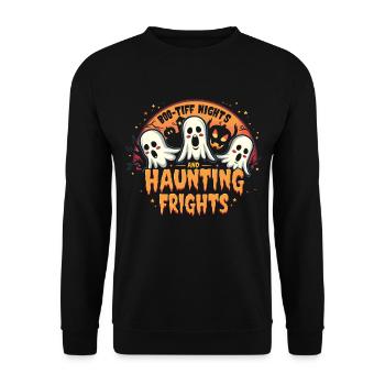 Halloween Ghost Ghost - Unisex Sweatshirt - black - Front - Alina (178cm) & Michal (187cm)