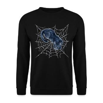 Halloween Kostüm Kürbis Scary Spooky Horror Party - Unisex Pullover - Schwarz - Vorne - Alina (178cm) & Michal (187cm)