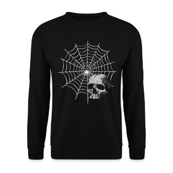 Halloween Kostüm Kürbis Scary Spooky Horror Party - Unisex Pullover - Schwarz - Vorne - Alina (178cm) & Michal (187cm)