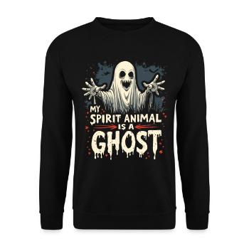 Halloween Ghost Ghost - Unisex Sweatshirt - black - Front - Alina (178cm) & Michal (187cm)